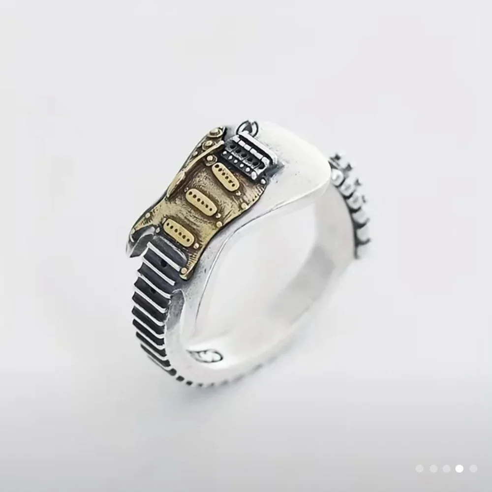 Boho Rocker Guitar Spoon Ring #841 - Picture 6 of 6